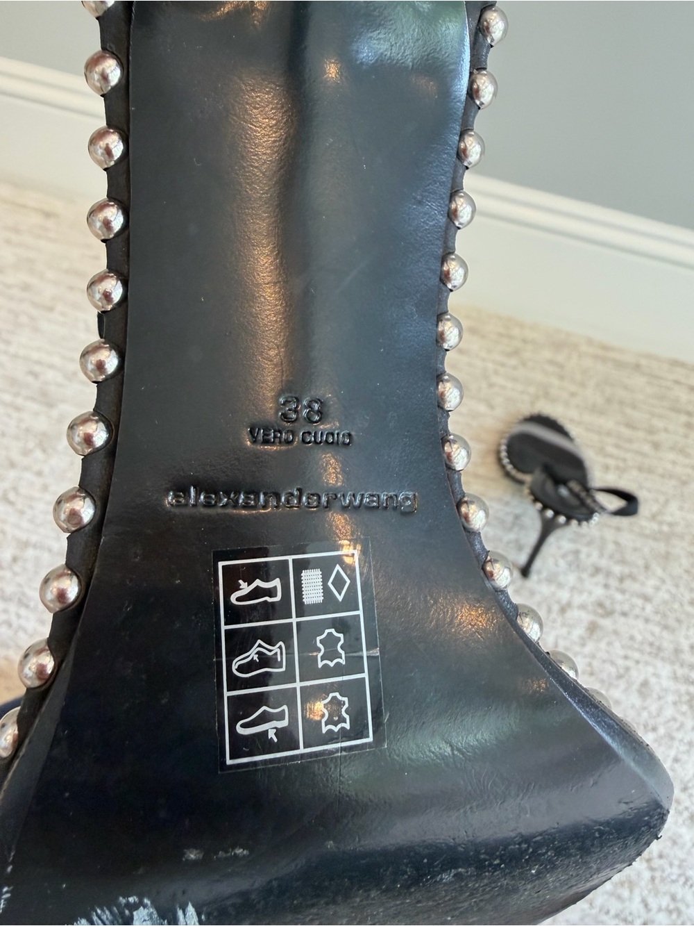 Alexander Wang Black Clear-Band Studded Slide Sandals - Picture 3 of 10